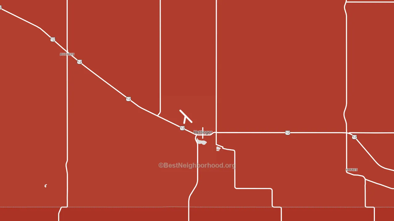 Hettinger, ND block-group political-lean map