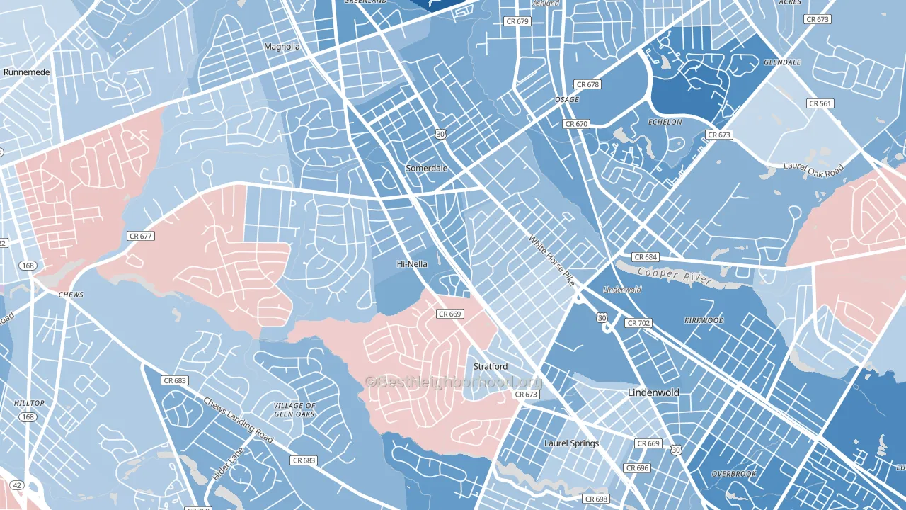 Hi-Nella, NJ block-group political-lean map