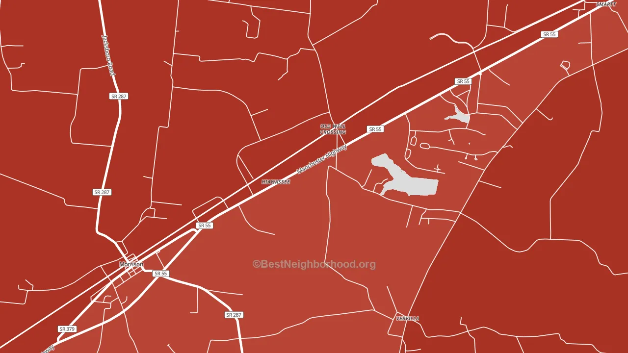 Hiawassee, TN block-group political-lean map