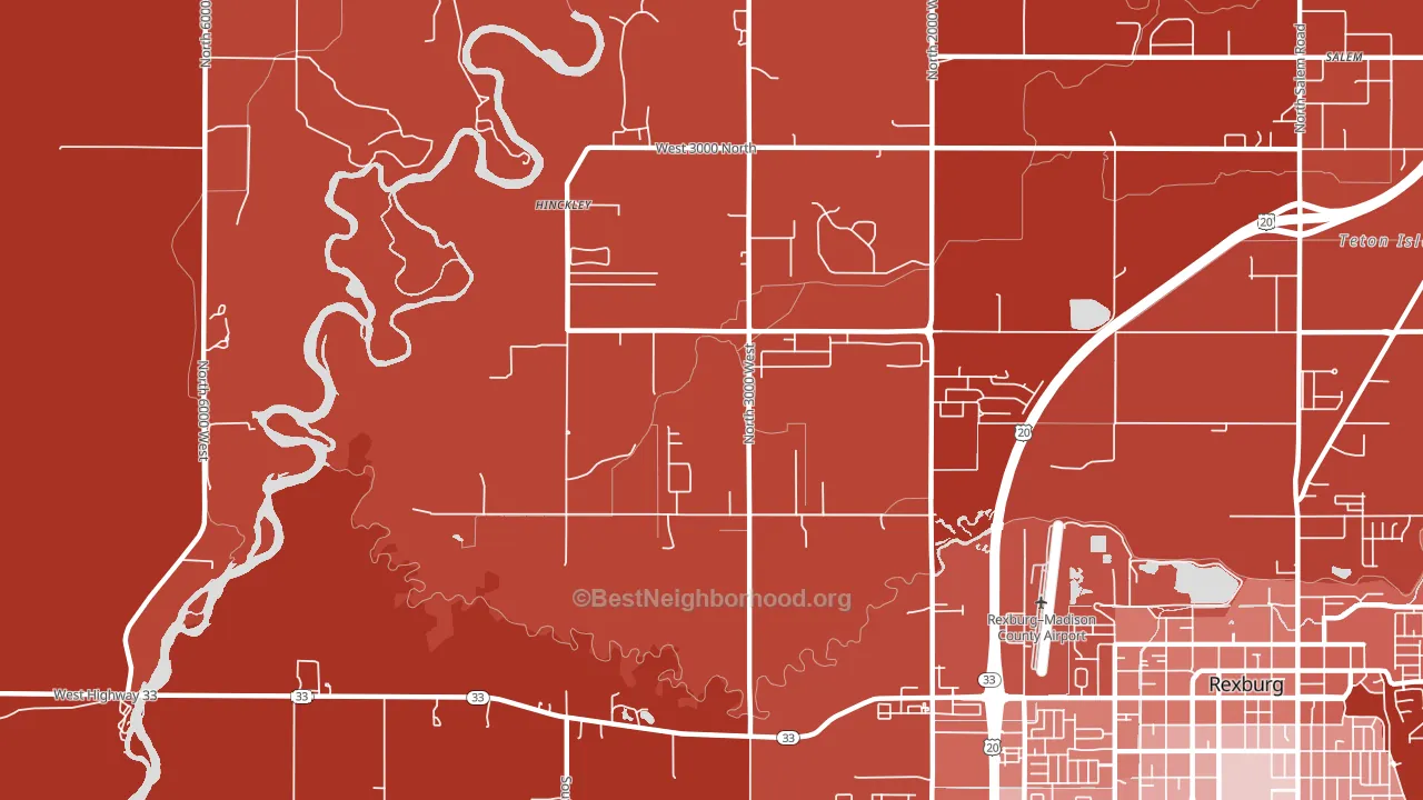 Hibbard, ID block-group political-lean map