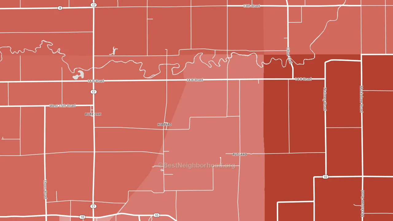 Hibbard, IN block-group political-lean map