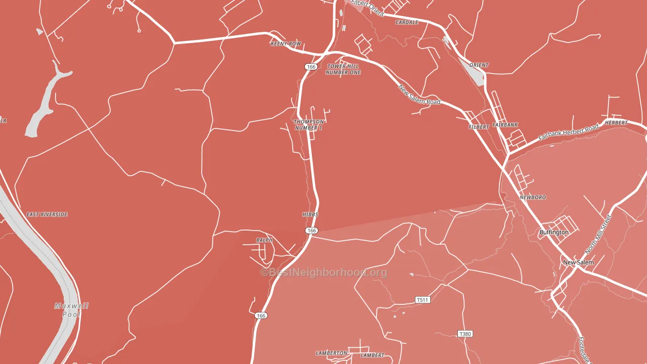 Hibbs, PA block-group political-lean map