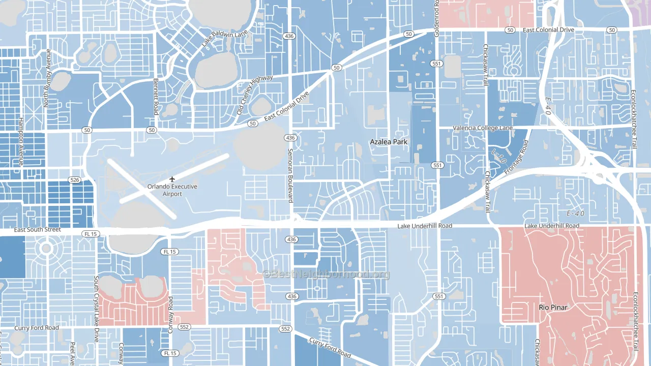 Hibiscus, Azalea Park, FL block-group political-lean map