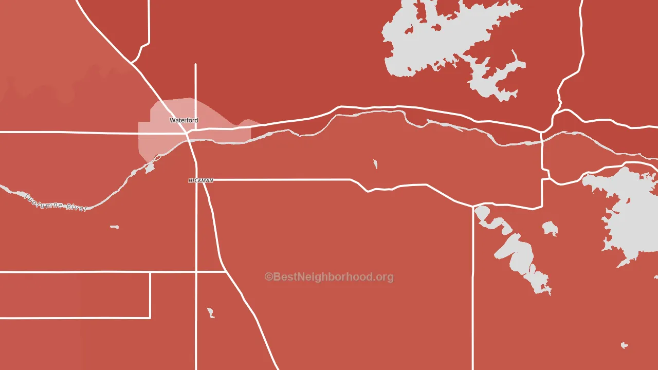 Hickman, CA block-group political-lean map