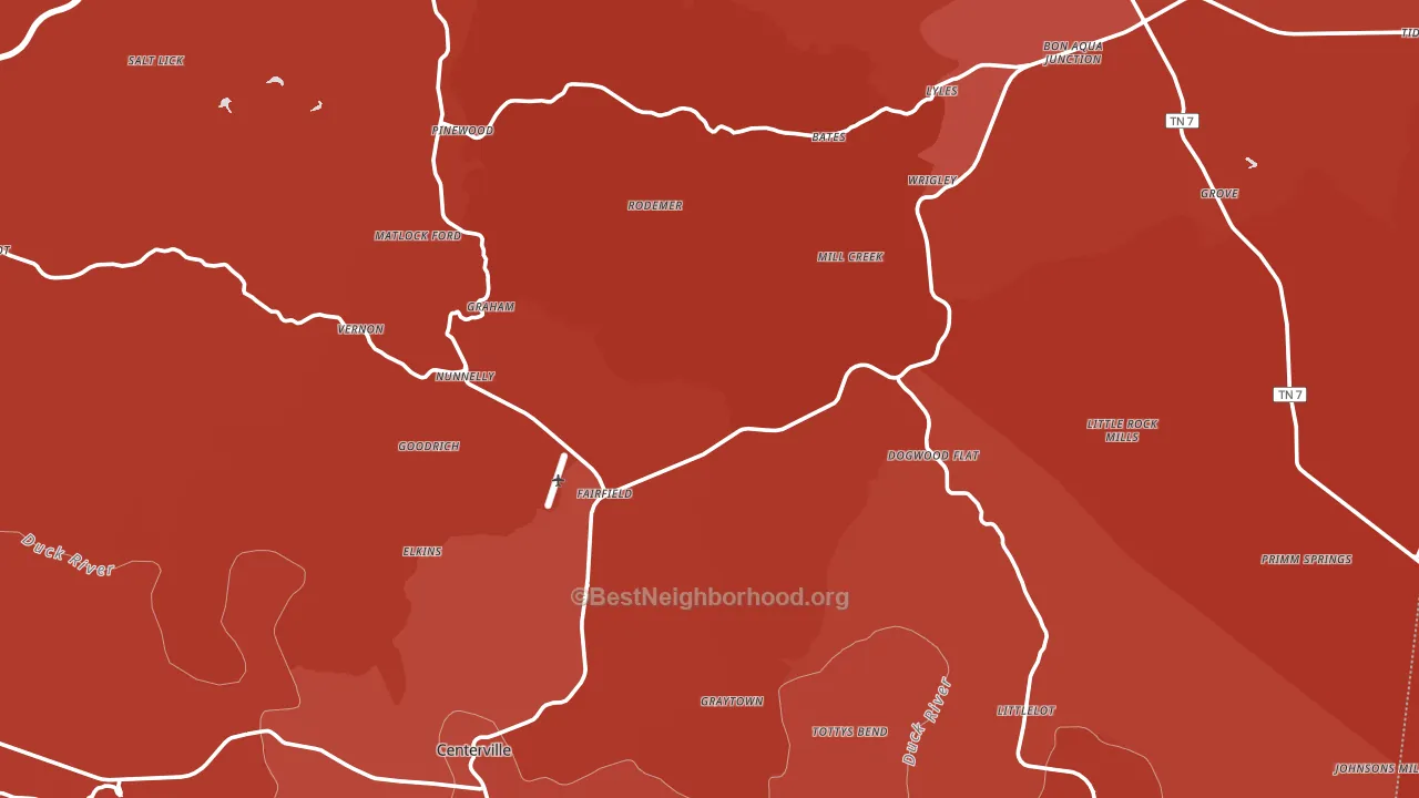 Hickman County, TN block-group political-lean map
