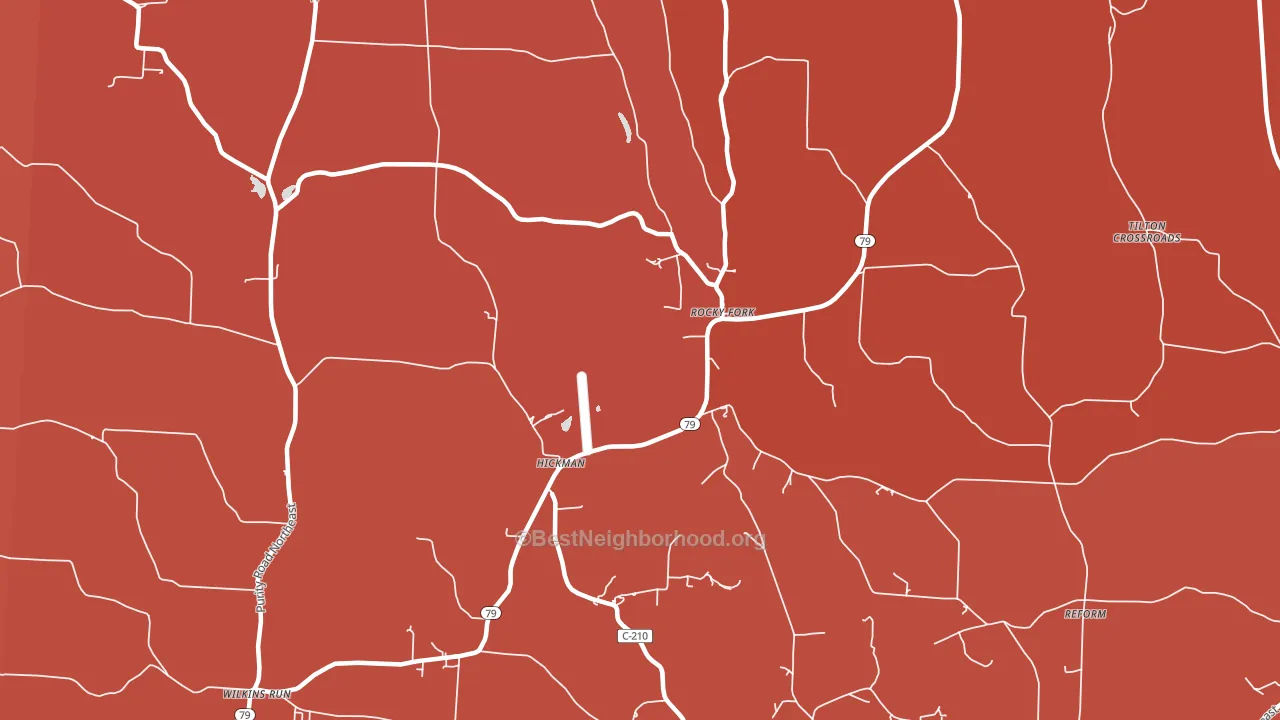 Hickman, OH block-group political-lean map
