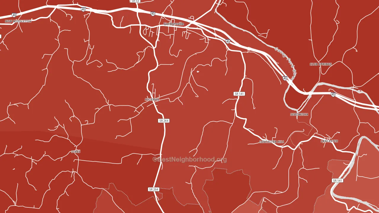 Hickman, TN block-group political-lean map