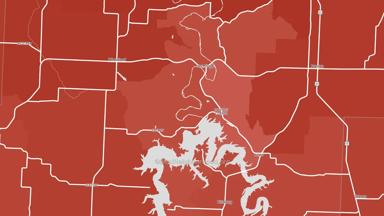 Hickory County, MO block-group political-lean map