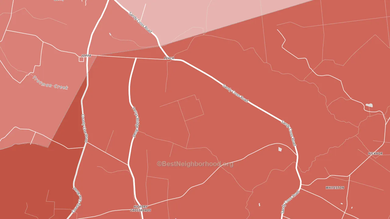 Hickory Crossroads, NC block-group political-lean map