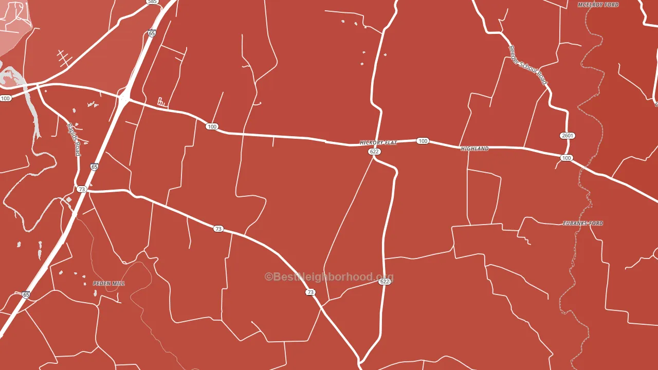 Hickory Flat, KY block-group political-lean map