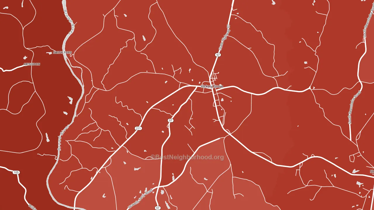 Hickory Grove, SC block-group political-lean map
