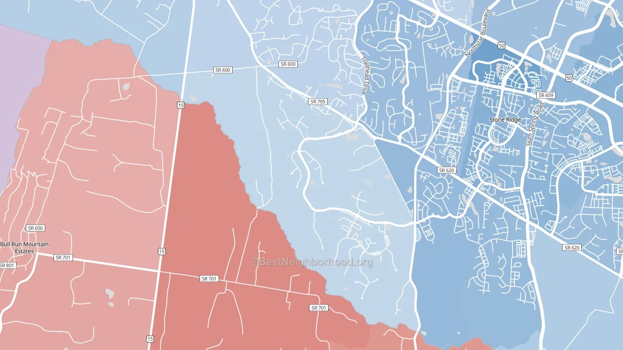 Hickory Grove, VA block-group political-lean map