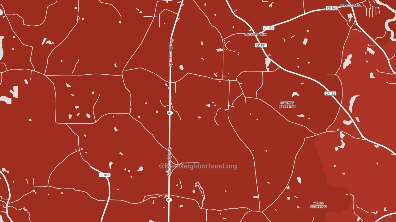 Hickory Hill, FL block-group political-lean map