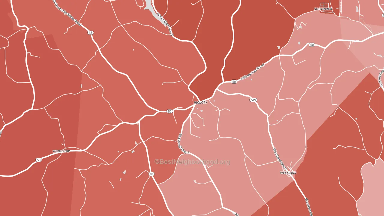 Hickory, PA block-group political-lean map