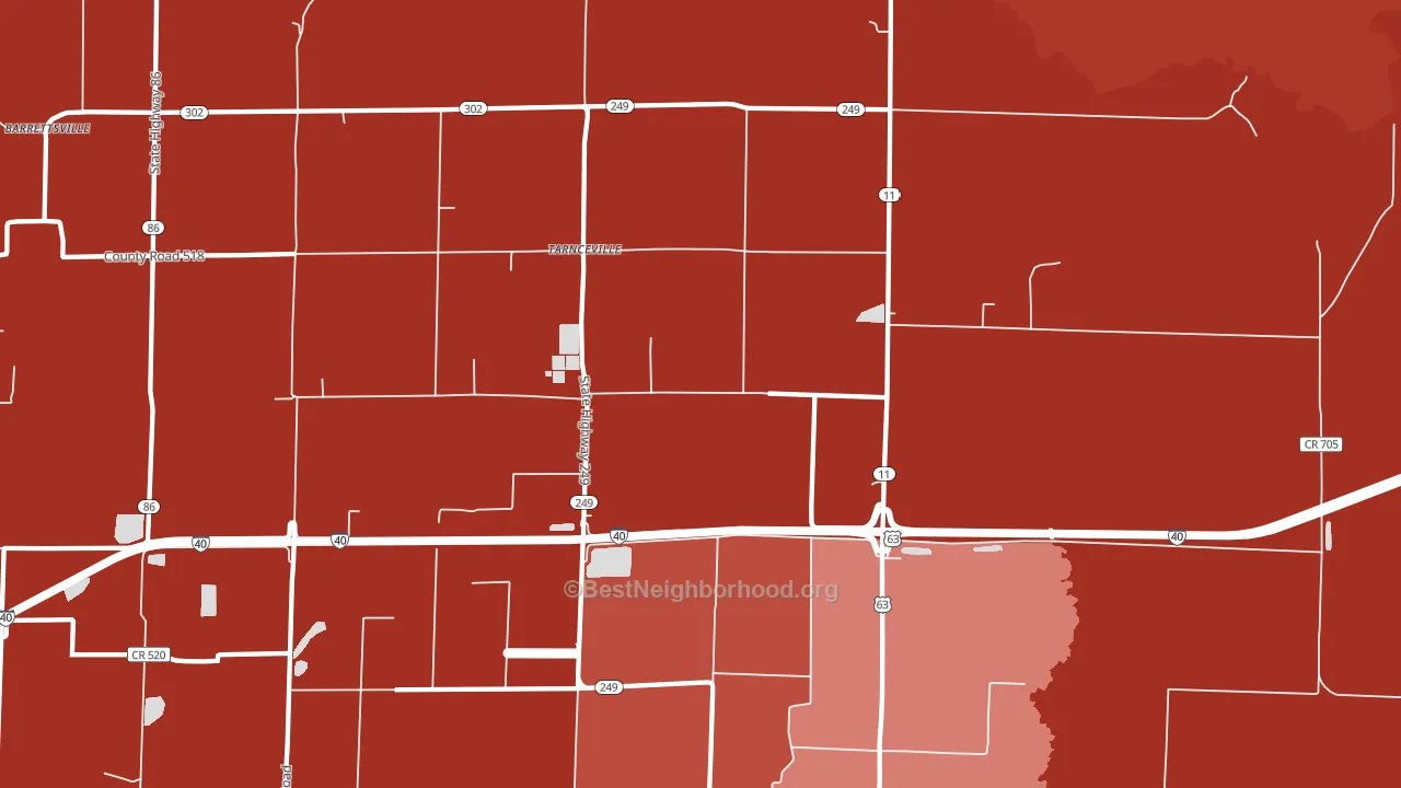 Hickory Plains, AR block-group political-lean map