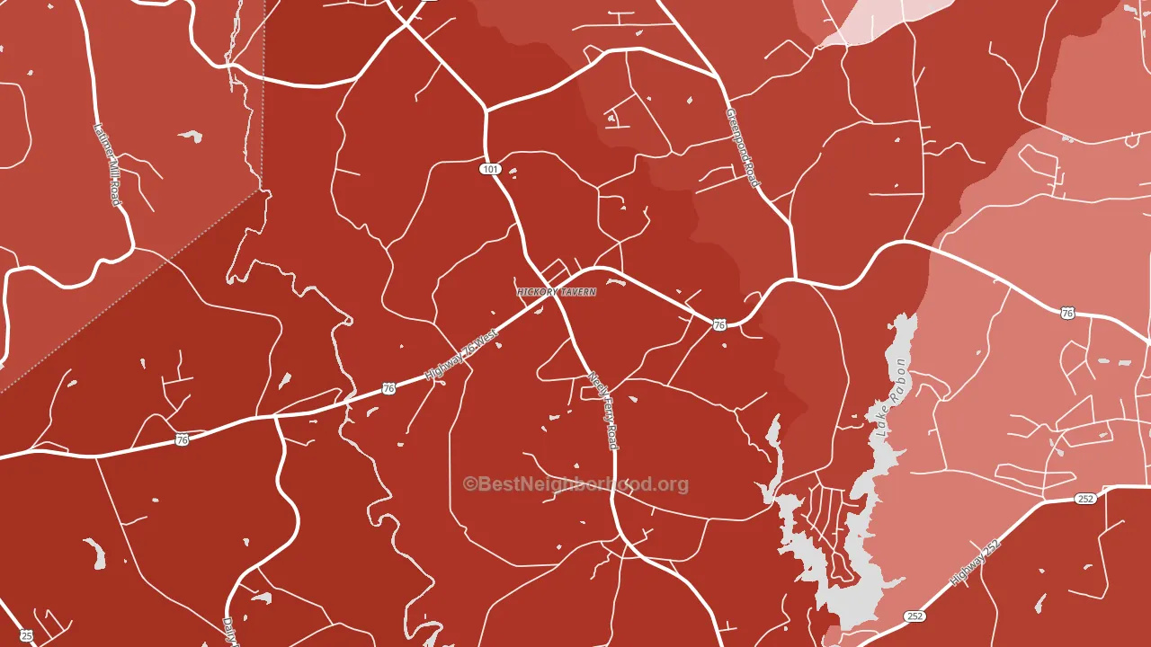Hickory Tavern, SC block-group political-lean map