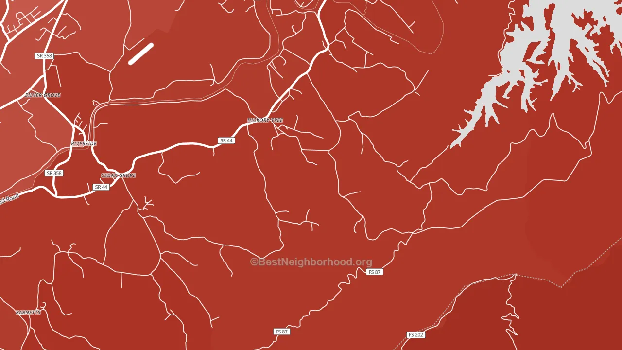 Hickory Tree, TN block-group political-lean map