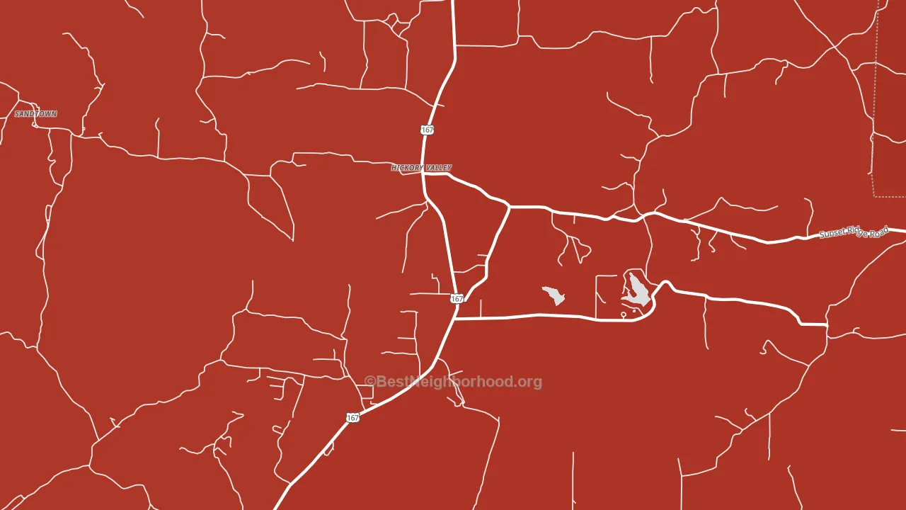 Hickory Valley, AR block-group political-lean map