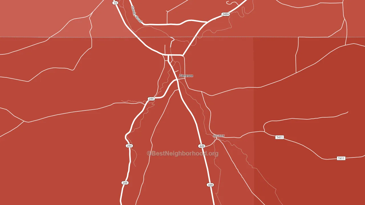 Hickox, PA block-group political-lean map