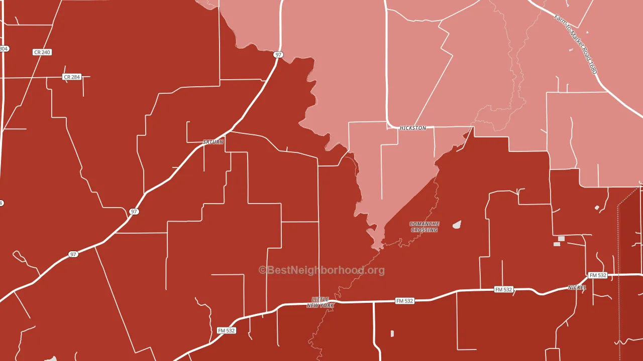 Hickston, TX block-group political-lean map