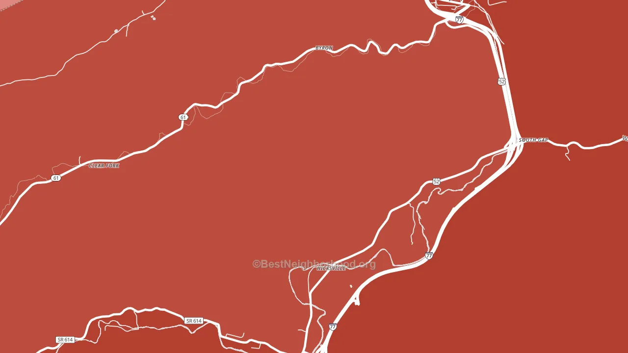 Hicksville, VA block-group political-lean map