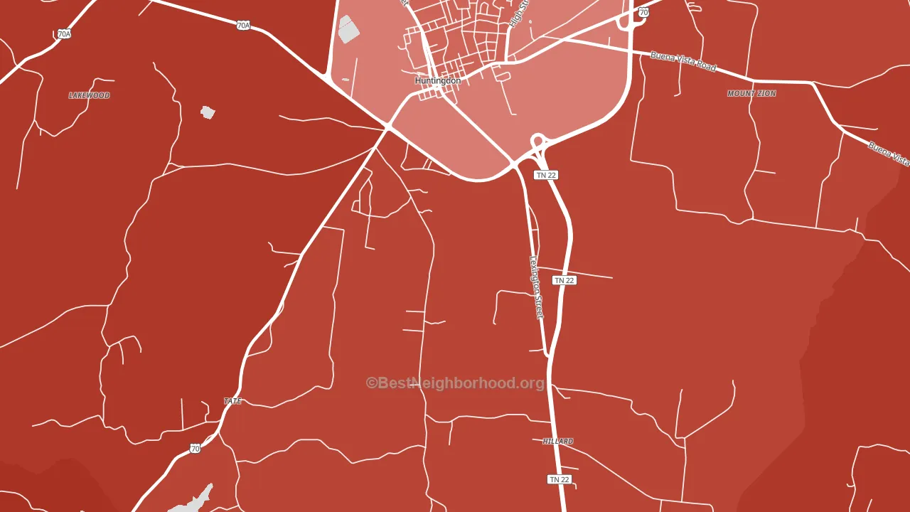 Hico, TN block-group political-lean map