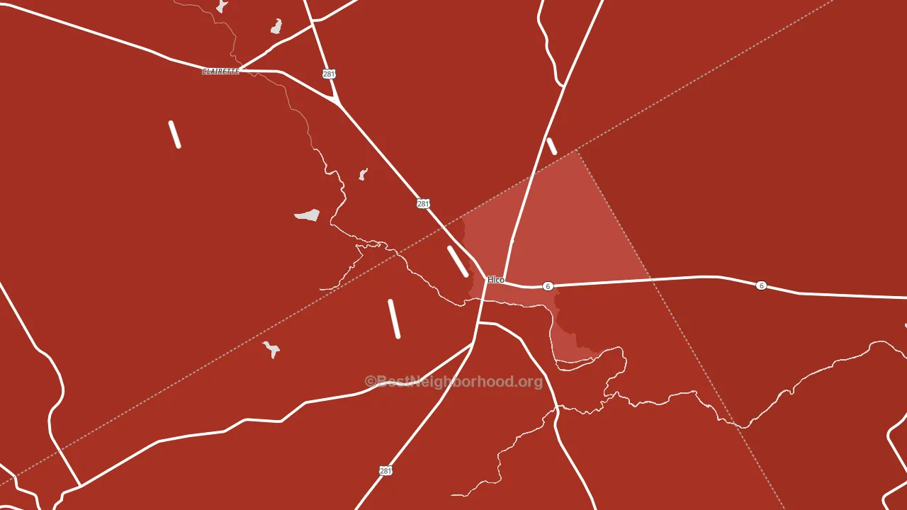 Hico, TX block-group political-lean map