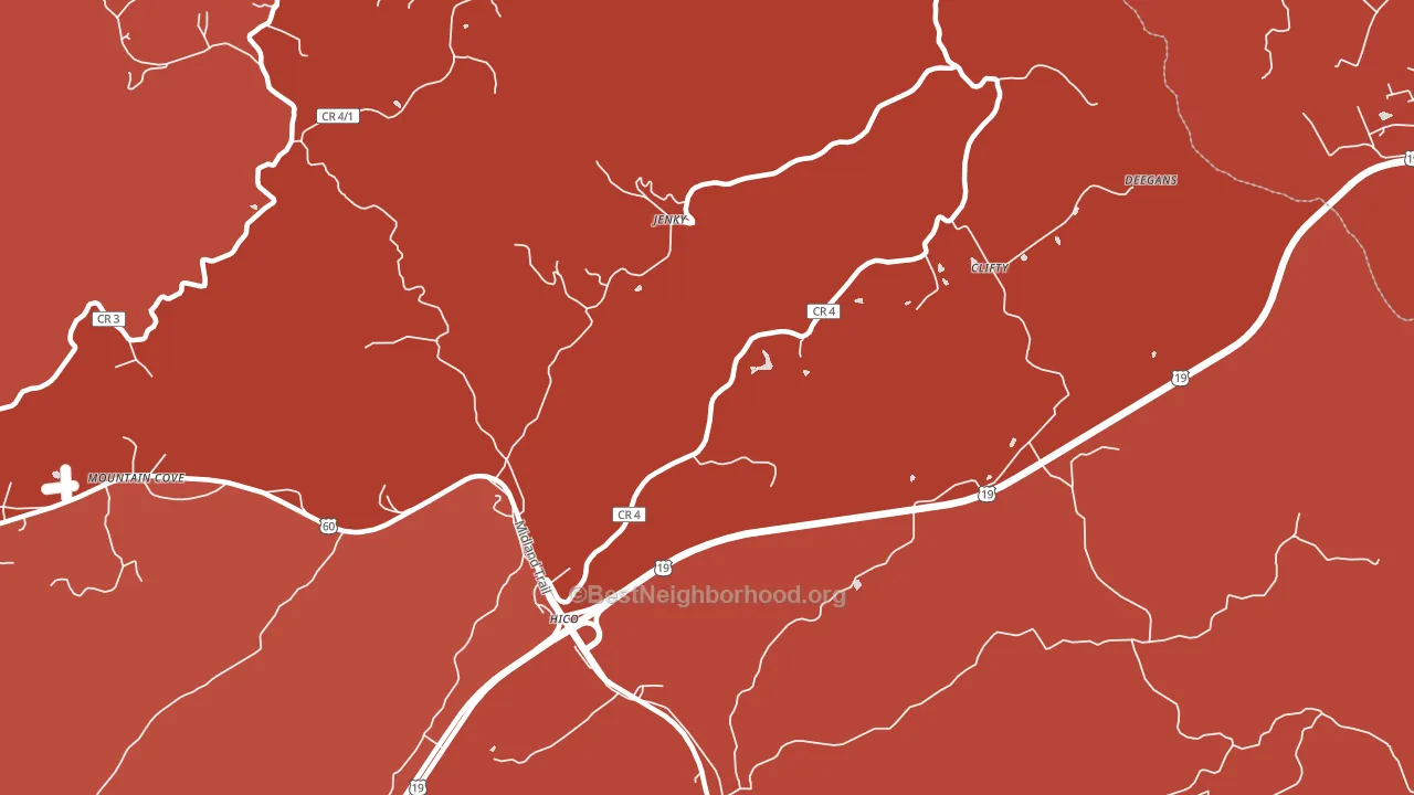 Hico, WV block-group political-lean map