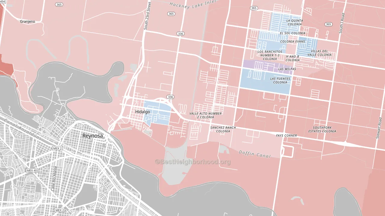 Hidalgo, TX block-group political-lean map