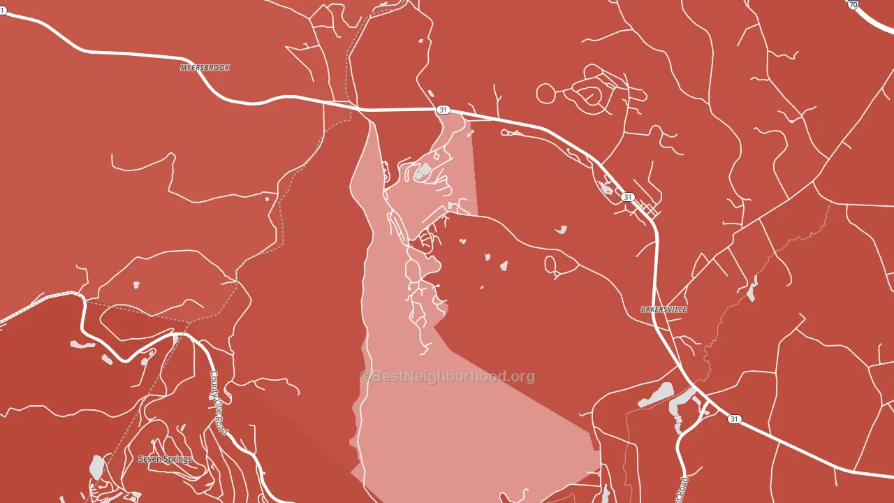 Hidden Valley, PA block-group political-lean map