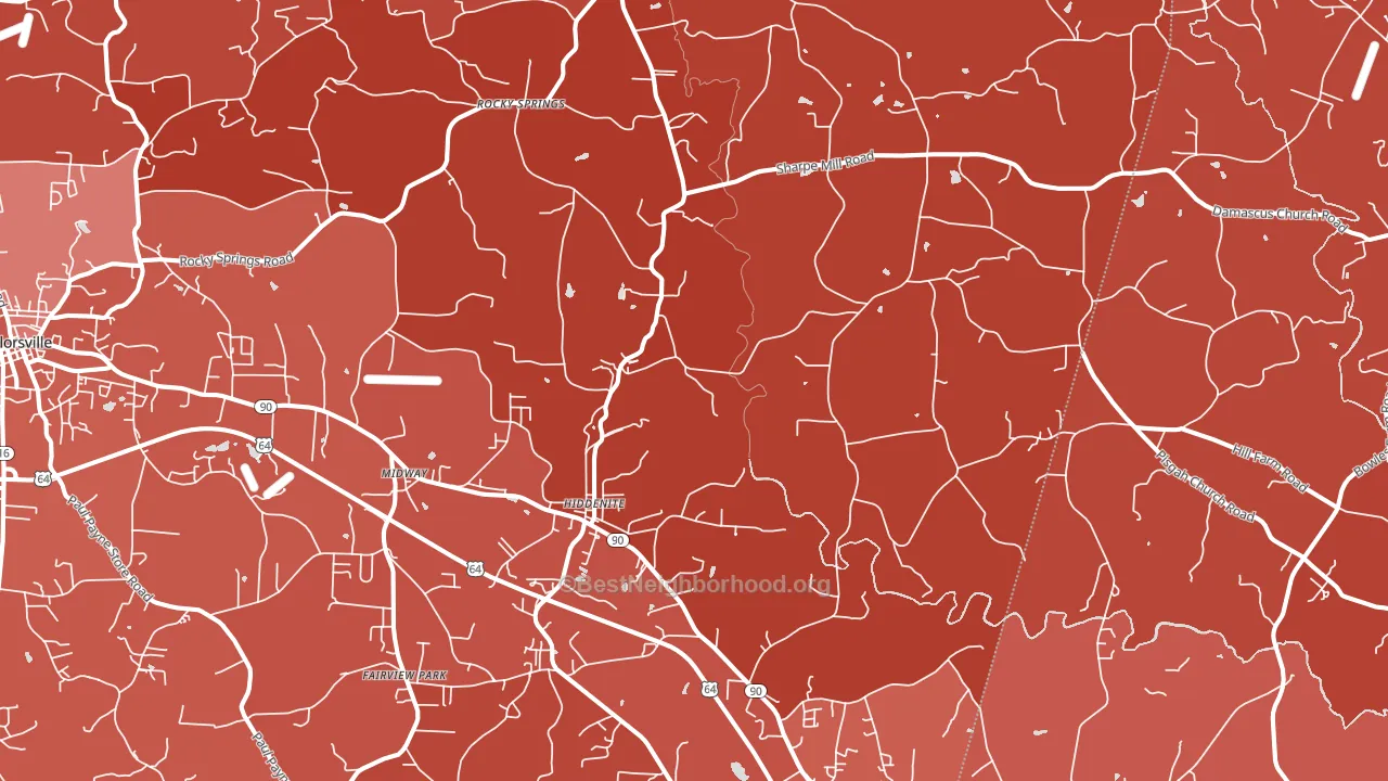 Hiddenite, NC block-group political-lean map