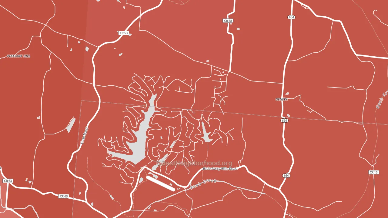 Hide-A-Way Hills, OH block-group political-lean map