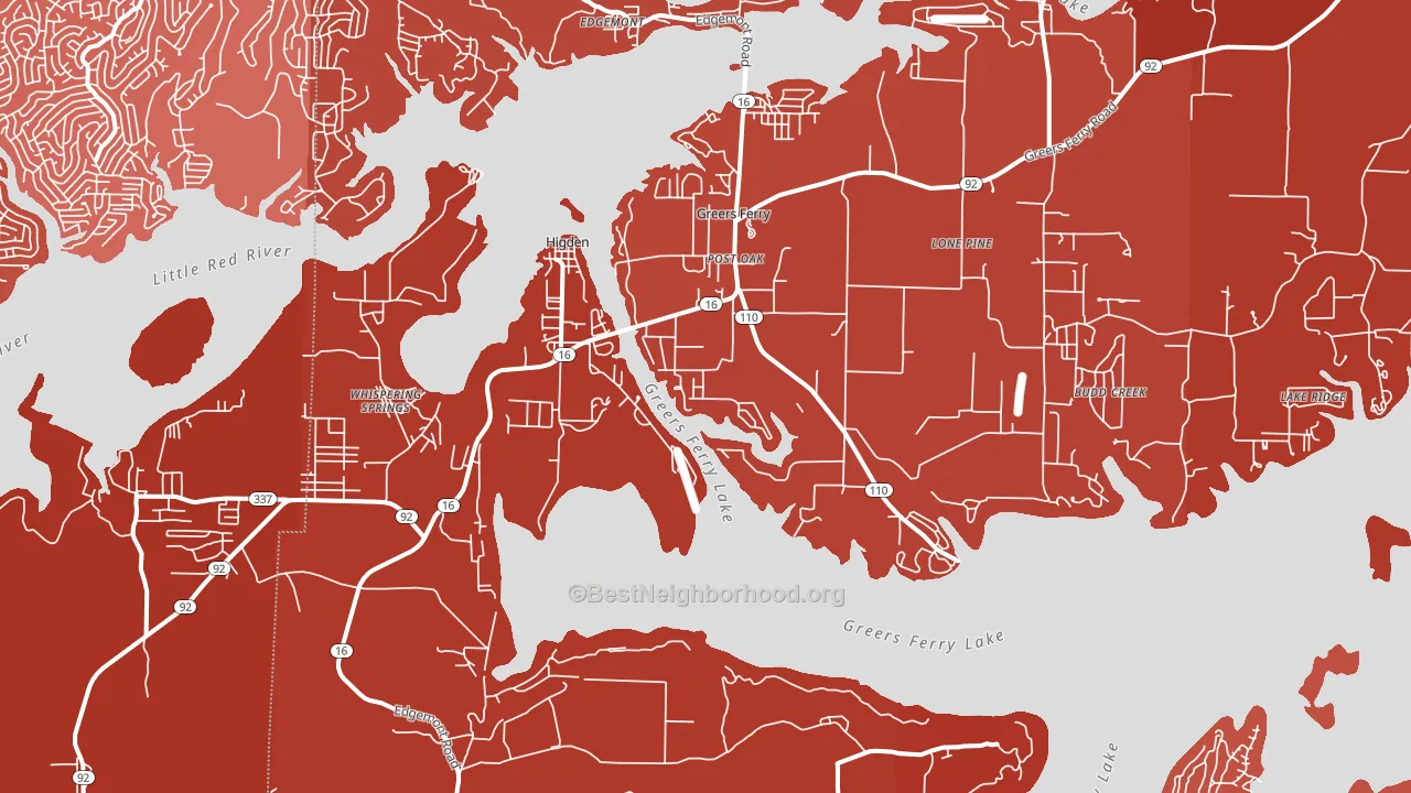 Higden, AR block-group political-lean map