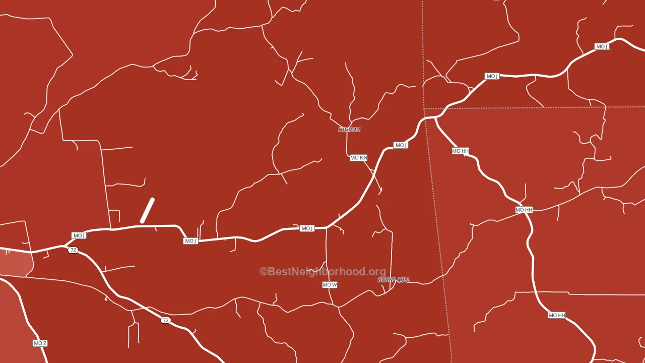 Higdon, MO block-group political-lean map