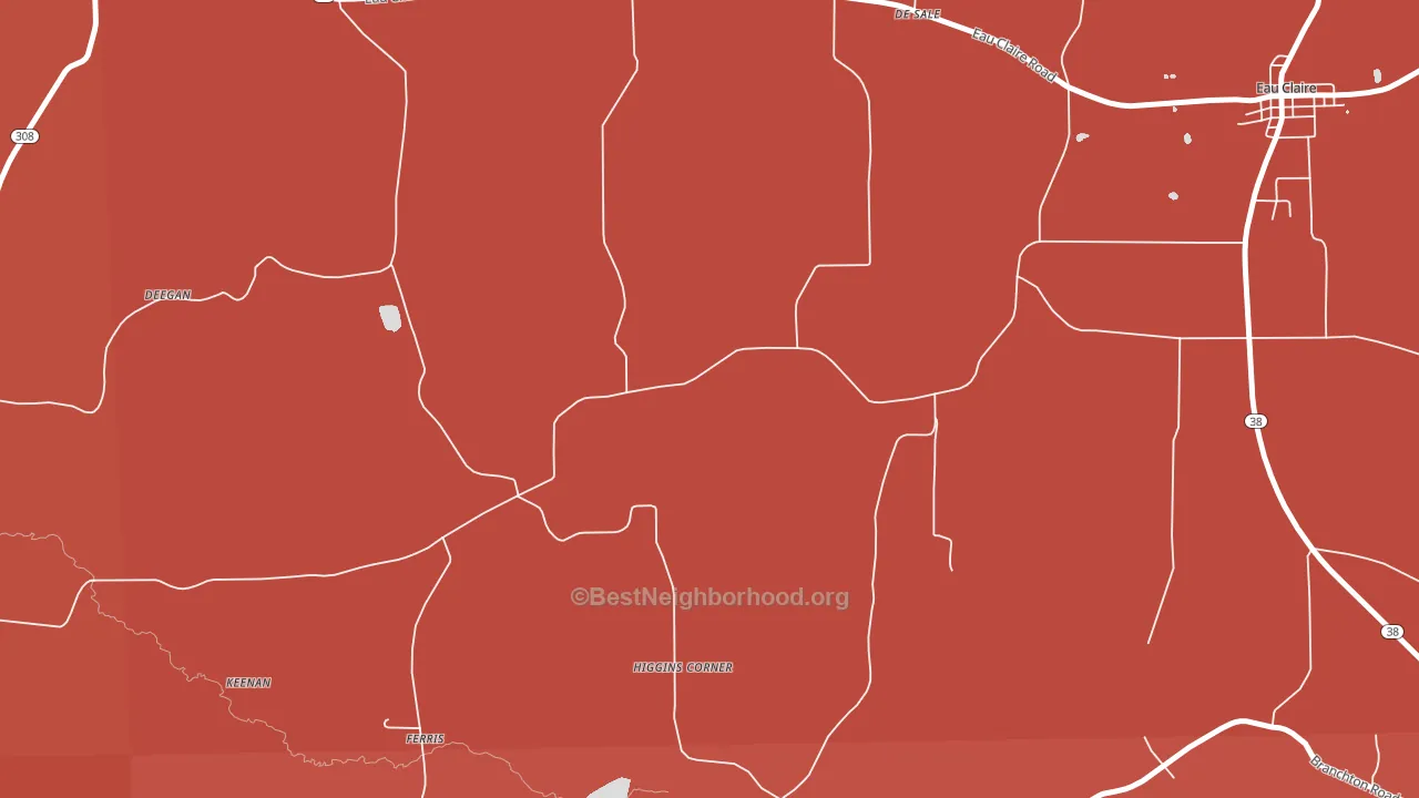 Higgins Corners, PA block-group political-lean map