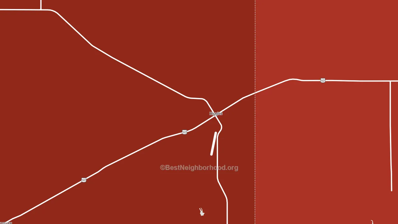 Higgins, TX block-group political-lean map