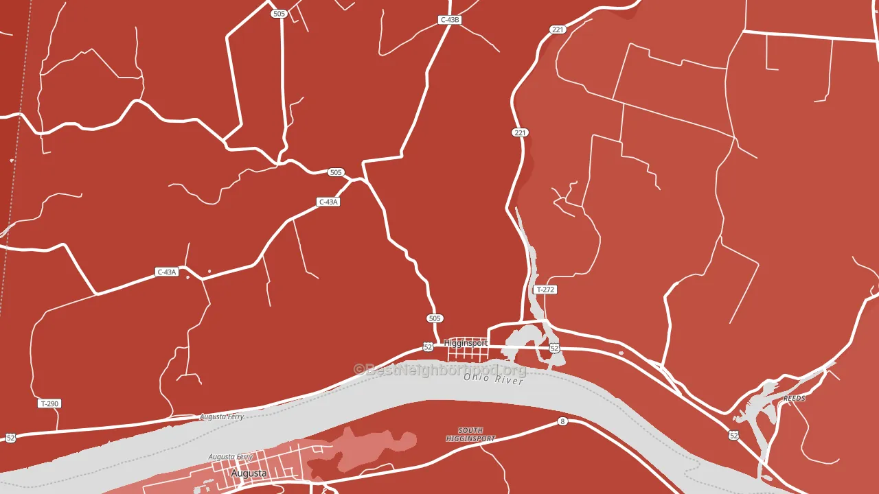 Higginsport, OH block-group political-lean map