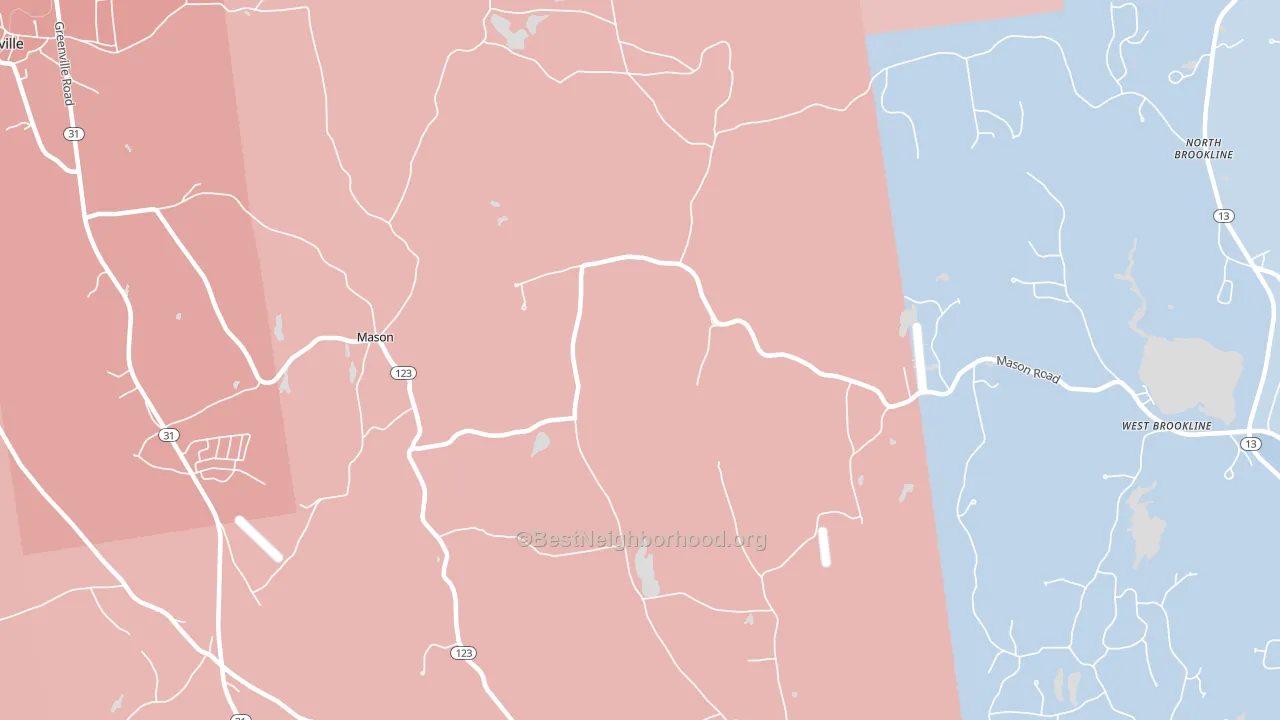 High Bridge, NH block-group political-lean map