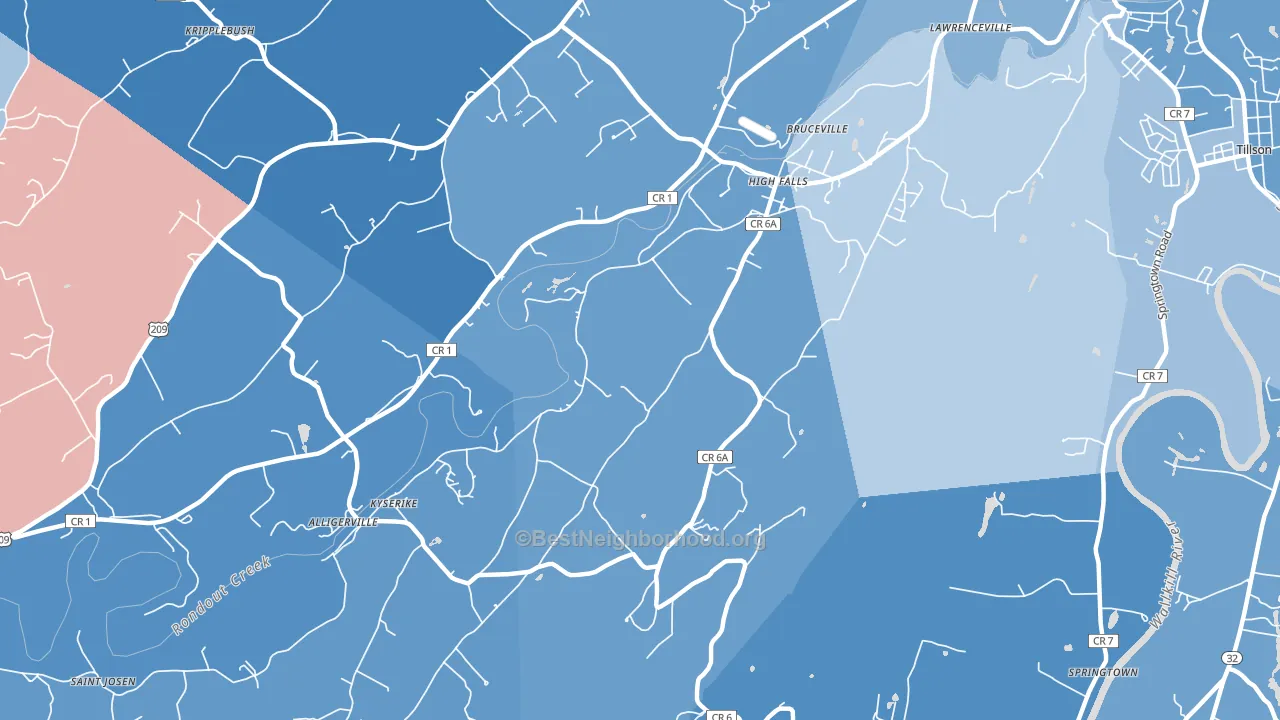 High Falls, NY block-group political-lean map
