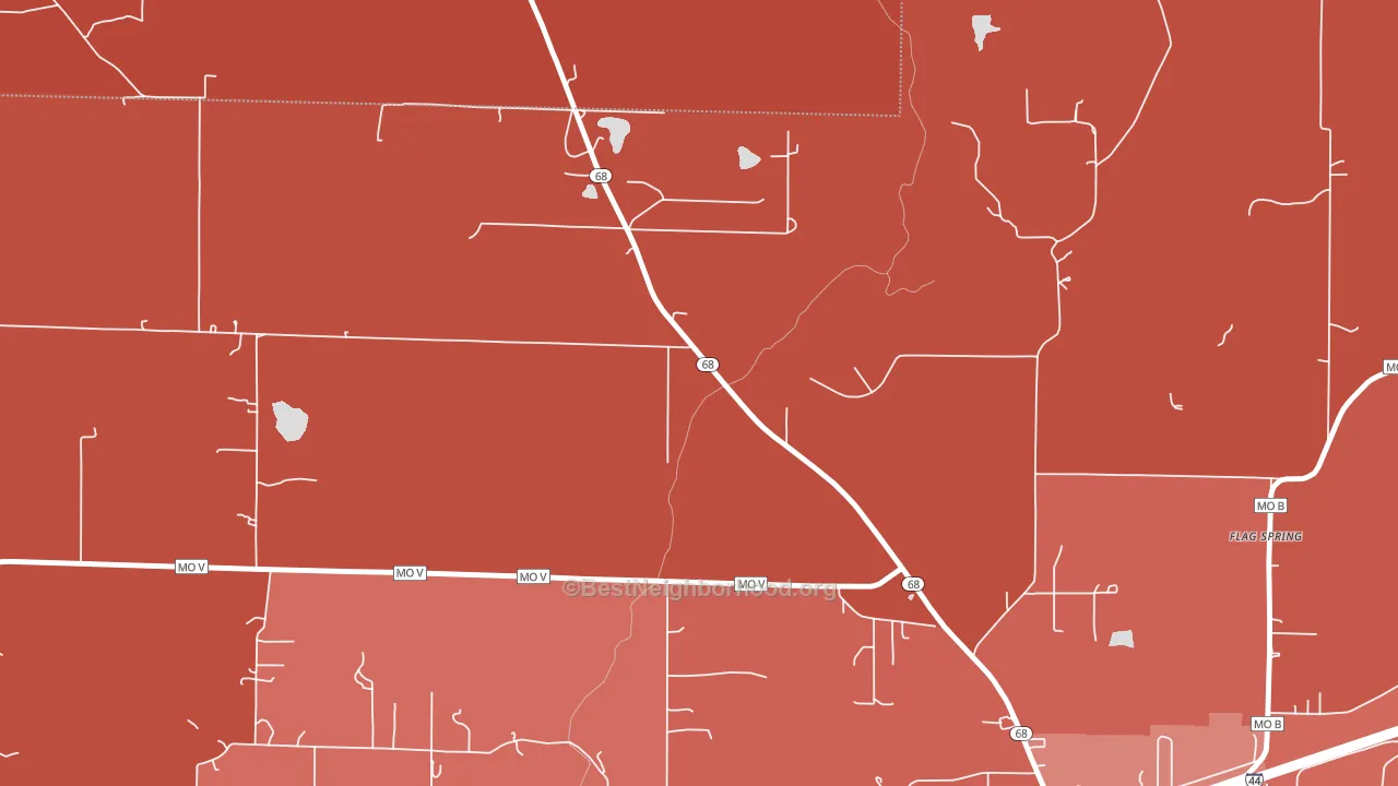 High Gate, MO block-group political-lean map