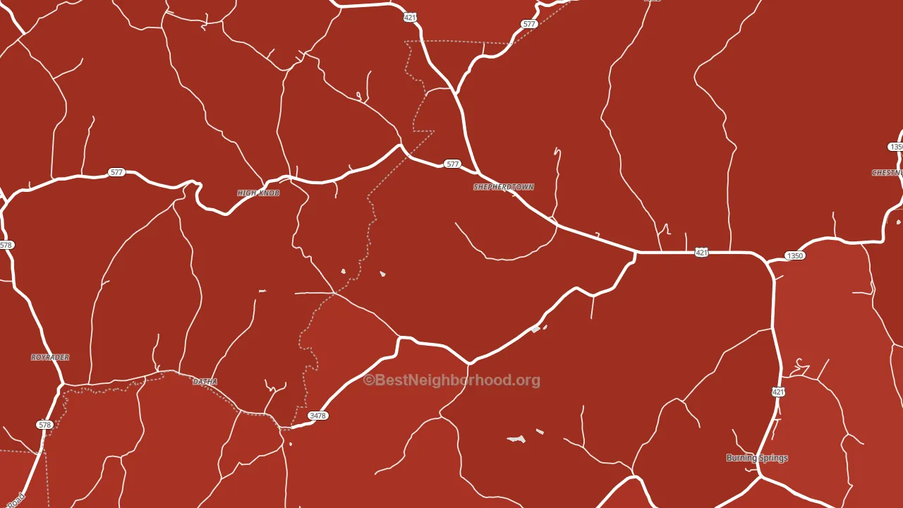 High Knob, KY block-group political-lean map
