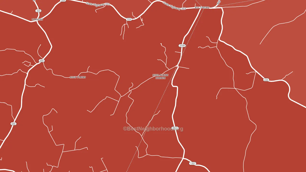 High Plains, KY block-group political-lean map