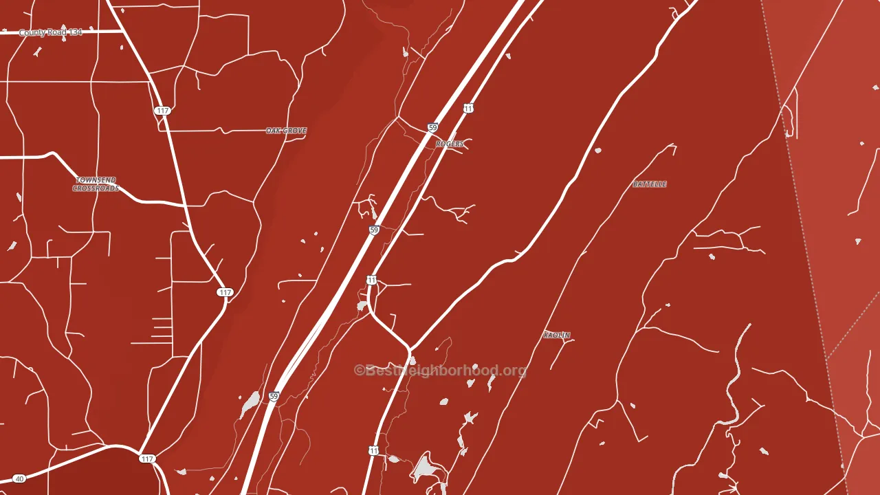 High Point, AL block-group political-lean map