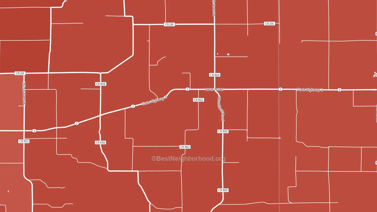 High Point, IA block-group political-lean map
