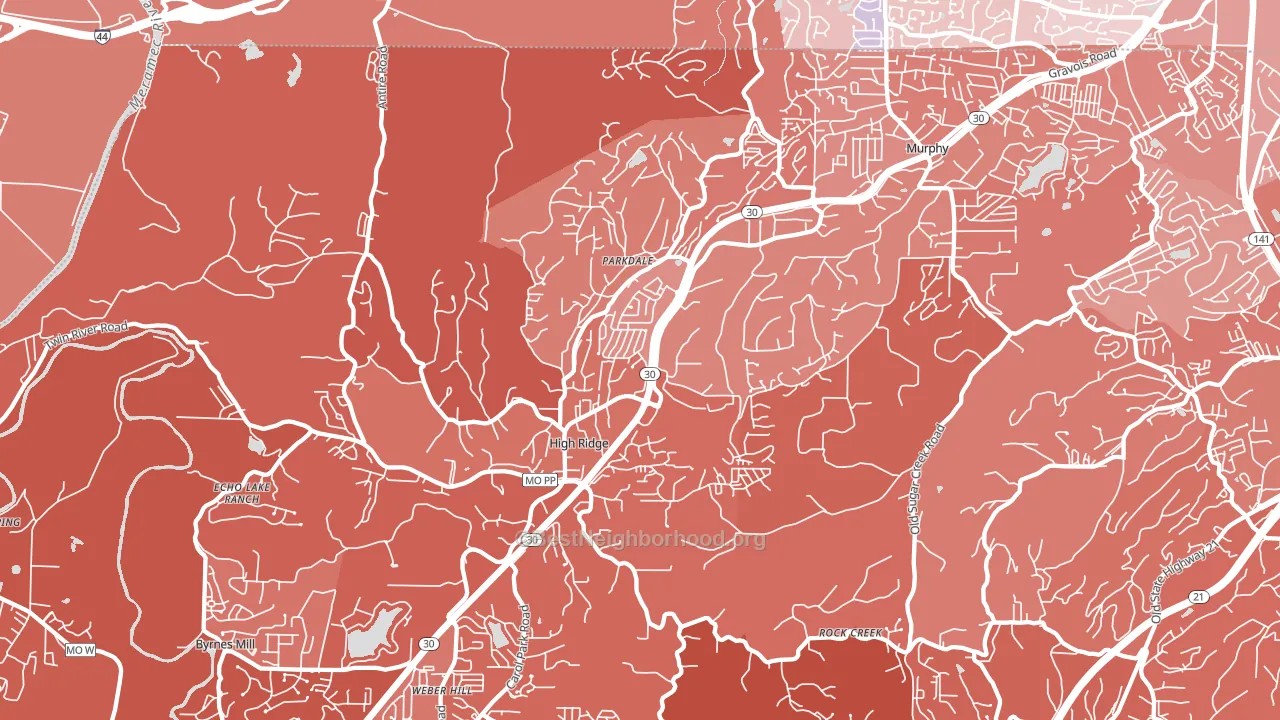 High Ridge, MO block-group political-lean map