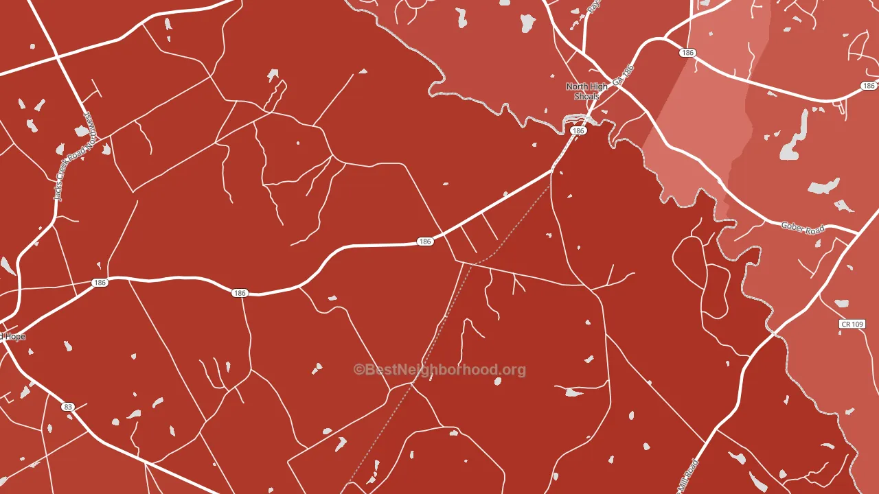 High Shoals, GA block-group political-lean map