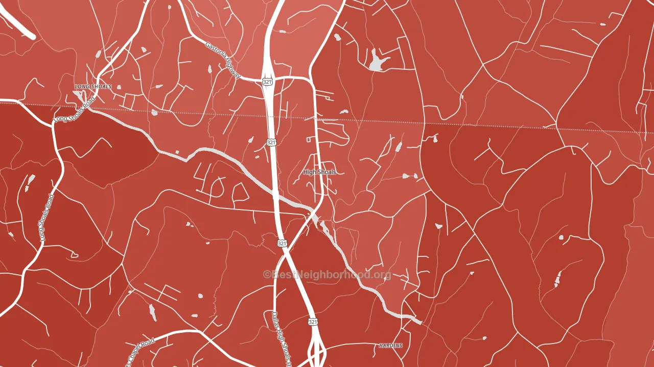 High Shoals, NC block-group political-lean map
