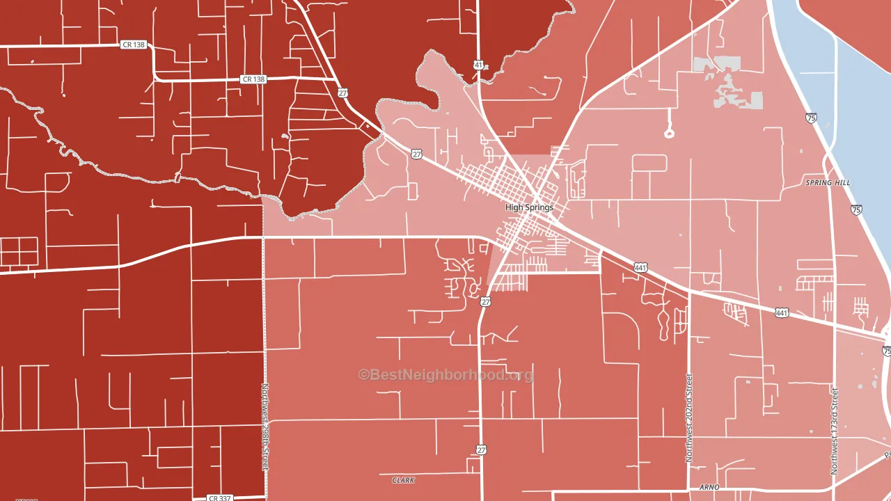 High Springs, FL block-group political-lean map