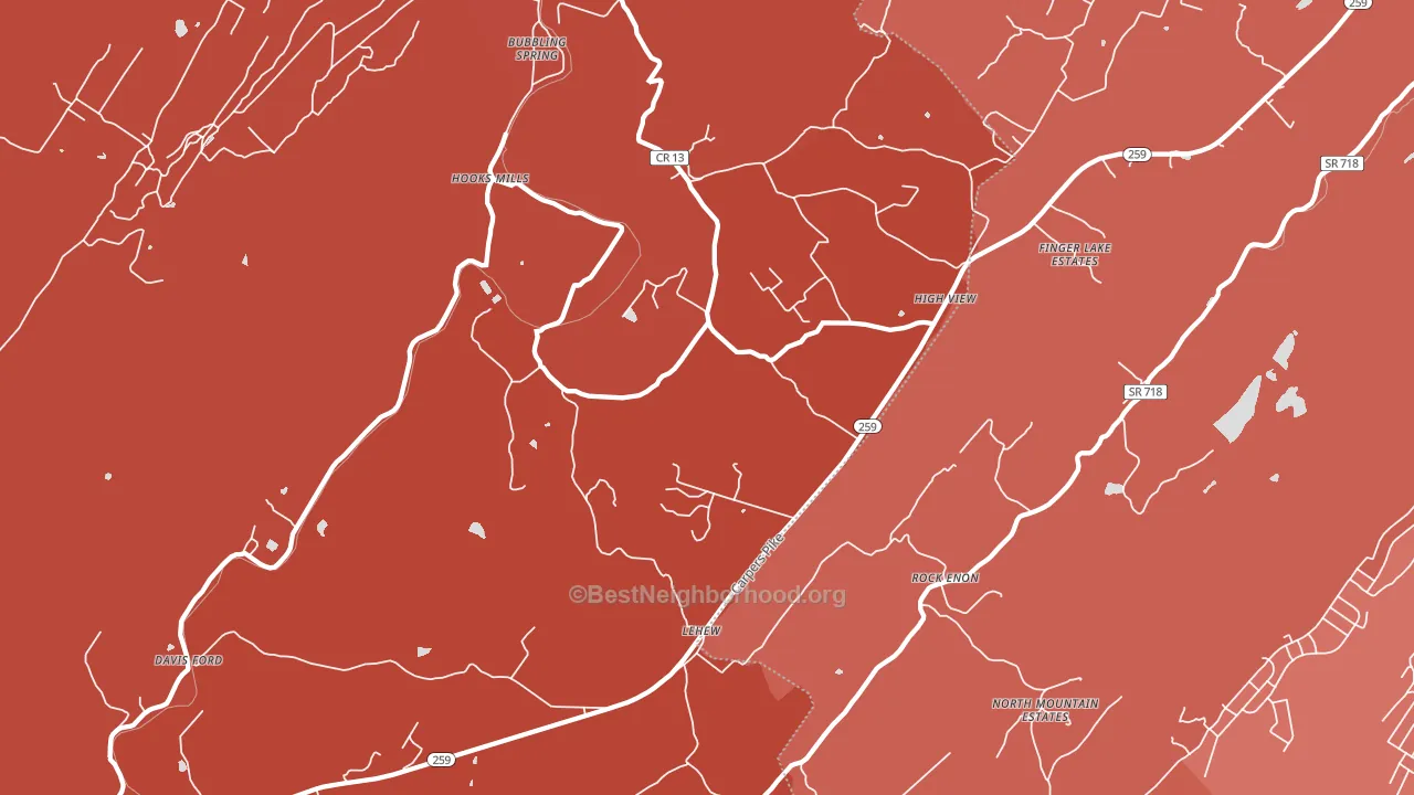 High View, WV block-group political-lean map
