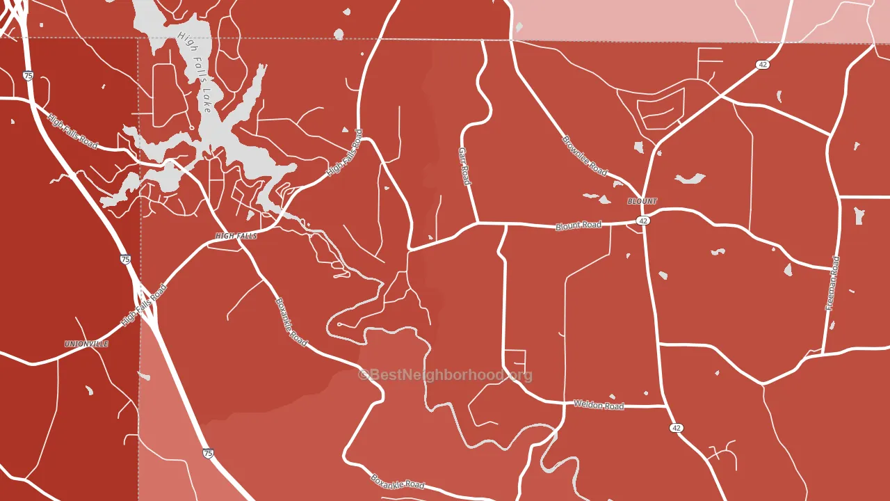 Highfalls, GA block-group political-lean map